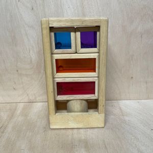 Wonderworld Montessori Natural Toy Wooden Rainbow Sound Sensory Blocks In Case